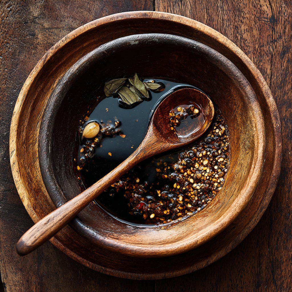 Marinade fumée au thé noir avec ail gingembre et sauce soja