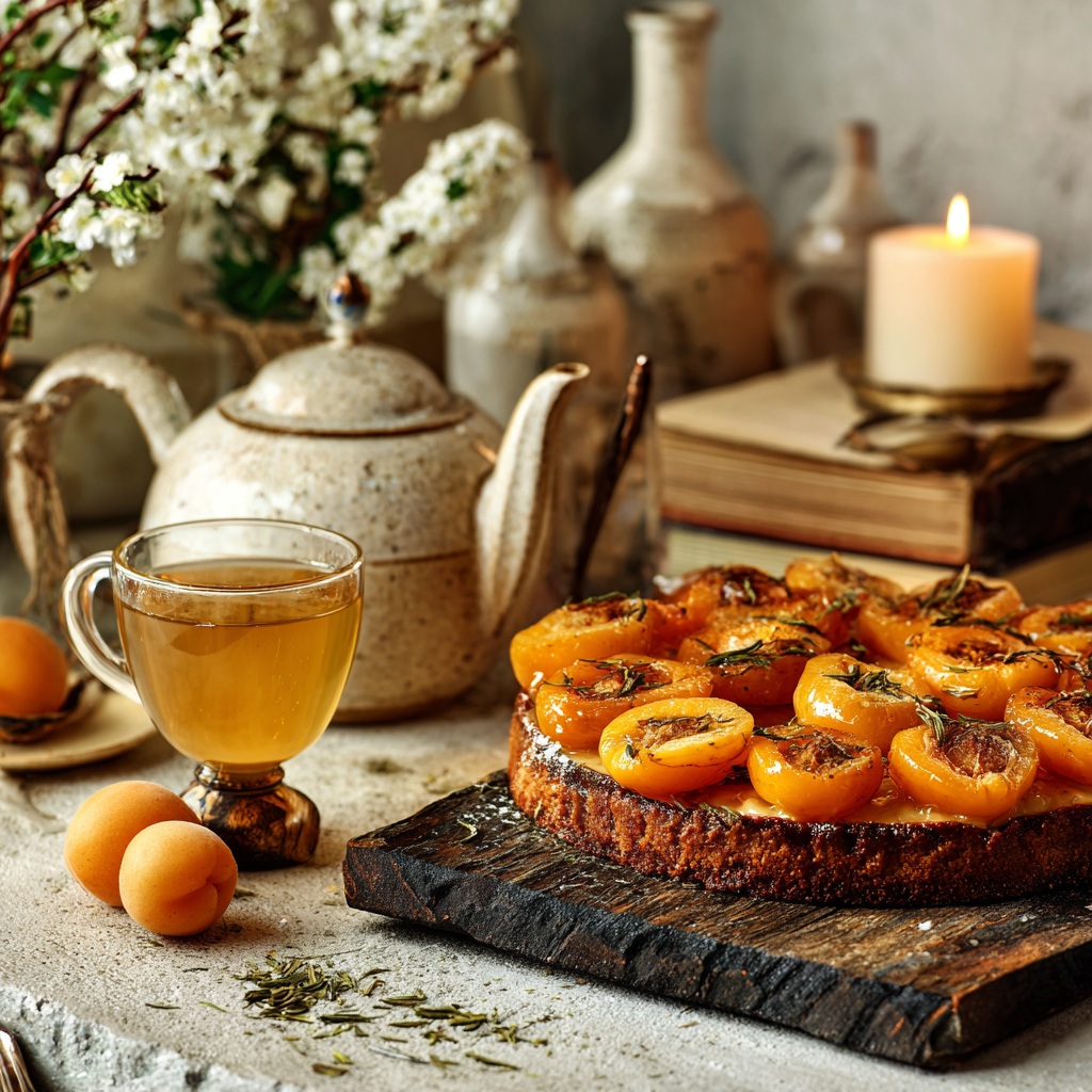 Tarte abricot infusée au thé vert abricot, dessert de saison ID2T